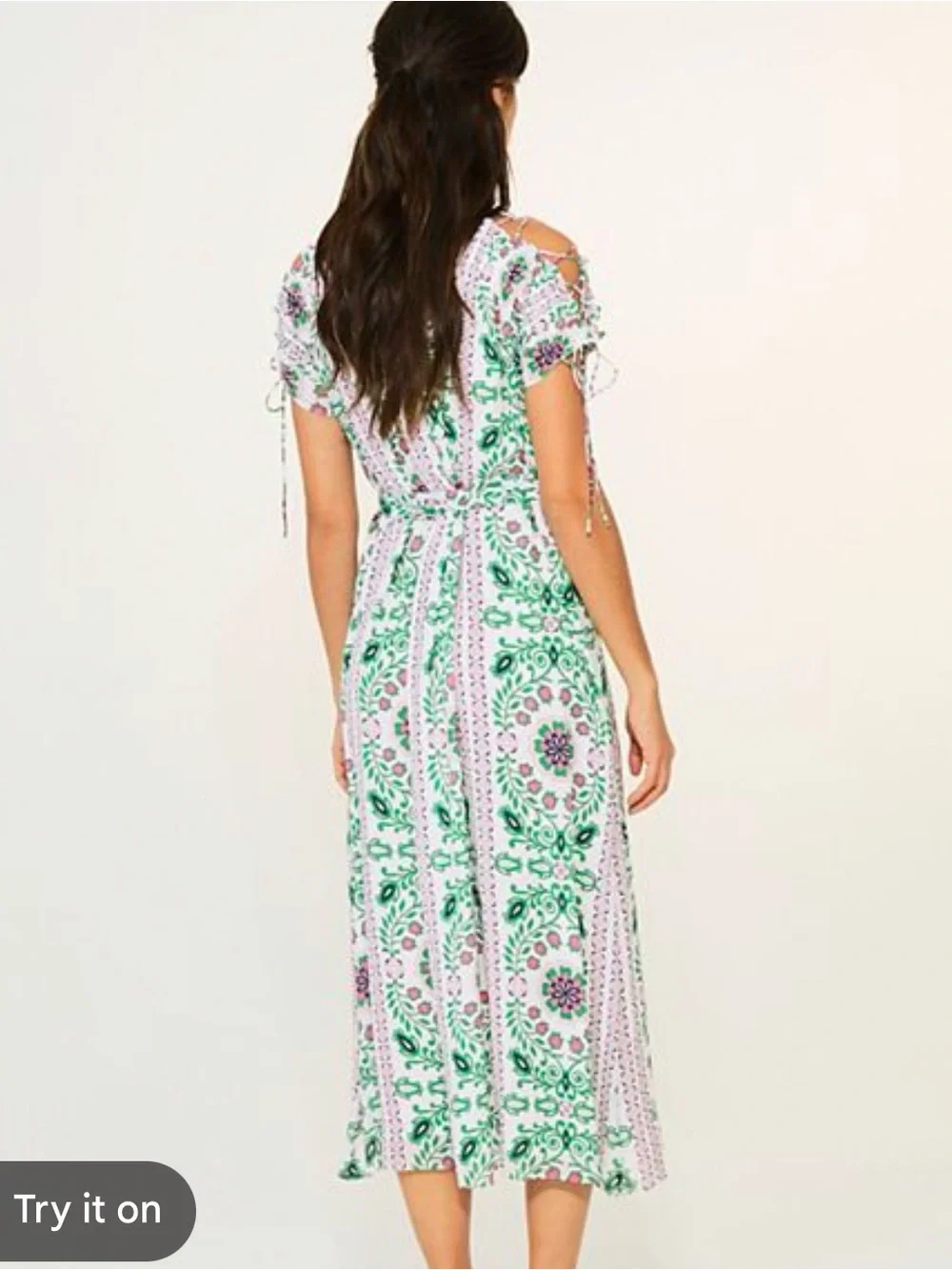 Tory Burch Asilomar Garden Party Printed Silk Belted Midi Dress